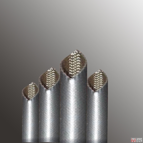 Glasfasergeflechtschlauch mit aluminium Silikonkautschuk Beschichtung 250°C 4kV